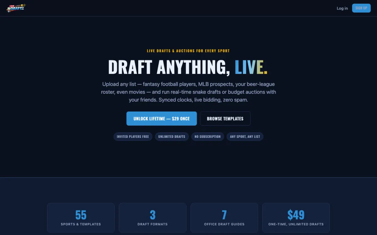 LiveDraft-It homepage