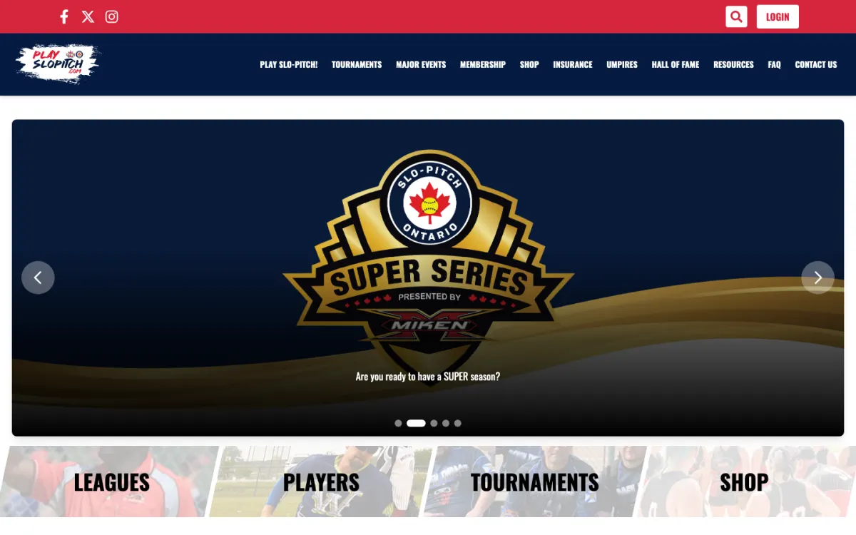 Play Slo-Pitch homepage