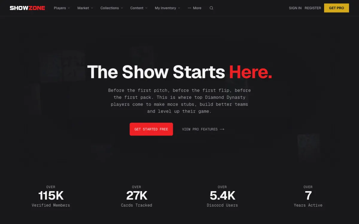 ShowZone homepage